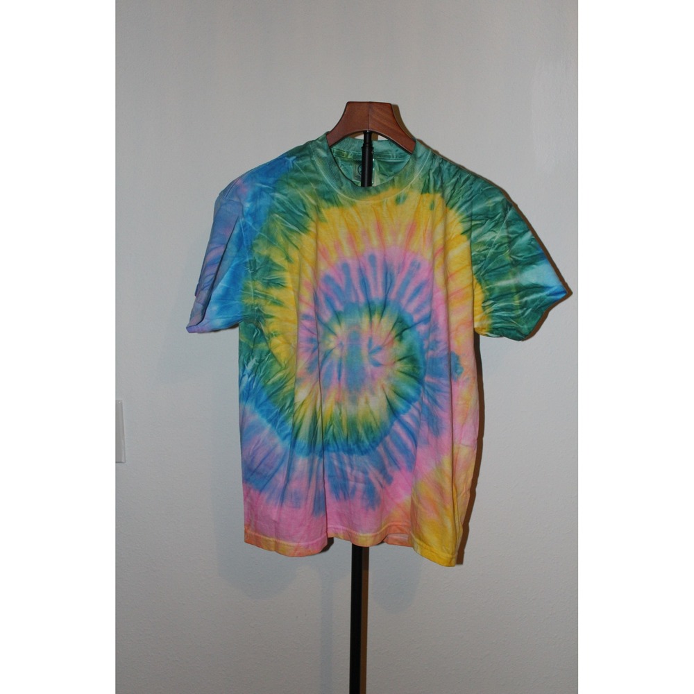 Kids‎ XL Women's S Tie Dye T-Shirt Rainbow Spiral Cotton Short Sleeve